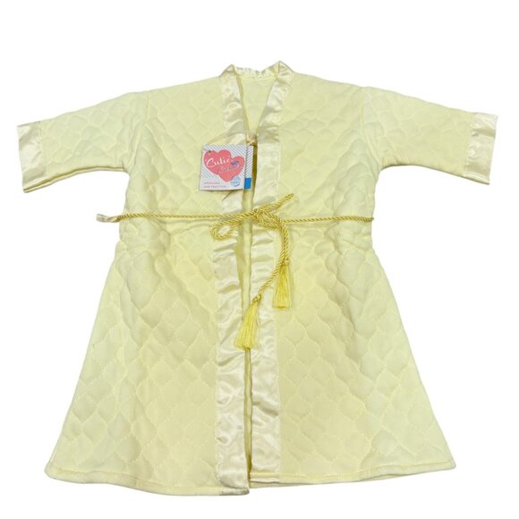 Vintage Baby Quilted Yellow Robe By Cutie Creation NWT - Picture 1 of 4